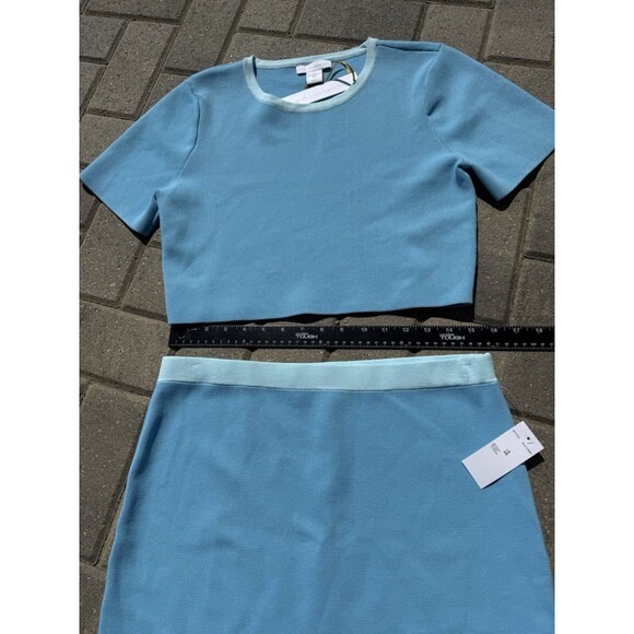 House Of Harlow 1960 Blue Combo 2 Piece Set Crop Top & Skirt NWT $198 Size Large - Picture 4 of 11
